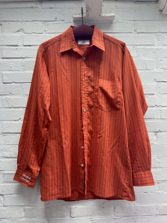 SHIRT - ORANGE BLACK STRIPE