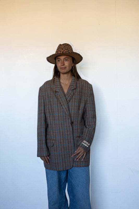 BLAZER - blue beige brown