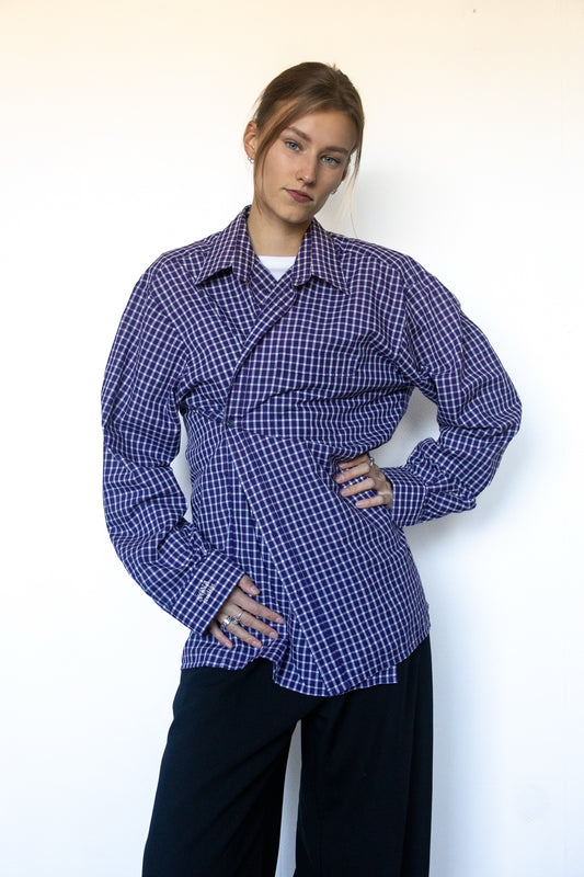 SHIRT - purple check