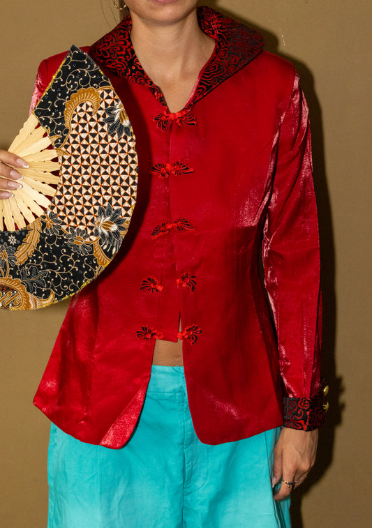 UNIQUE TOP - red black