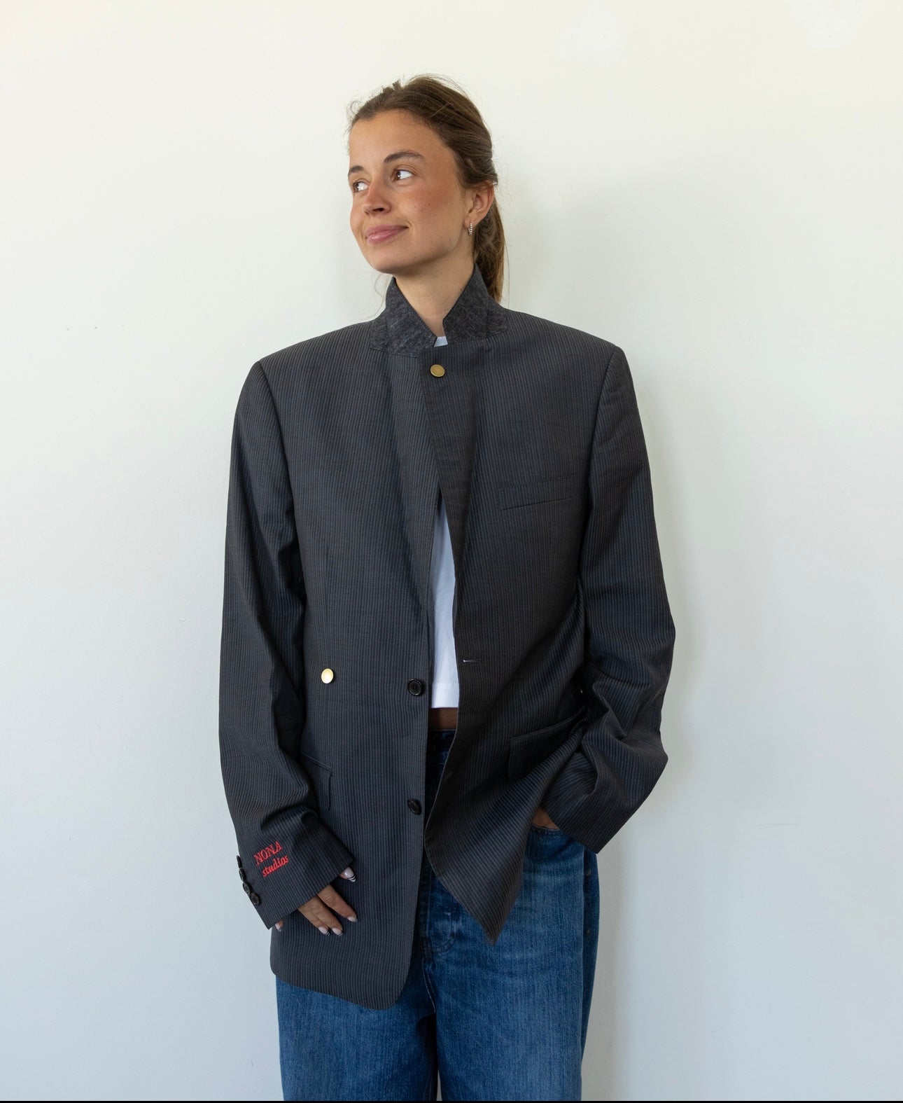 BLAZER - GREY STRIPE