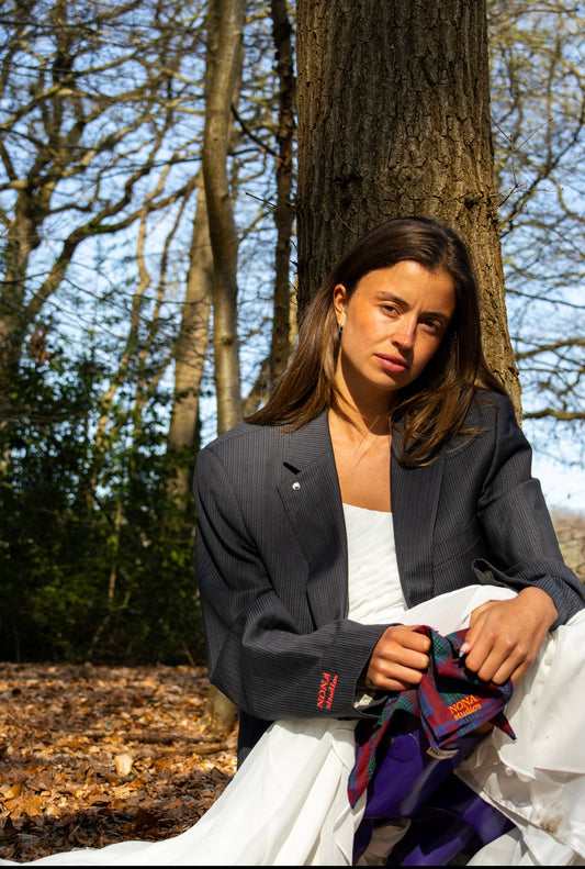 BLAZER - GREY STRIPE