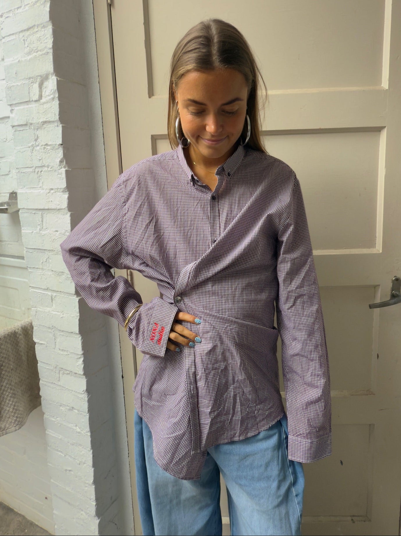 SHIRT - BLACK BUTTON CHECK