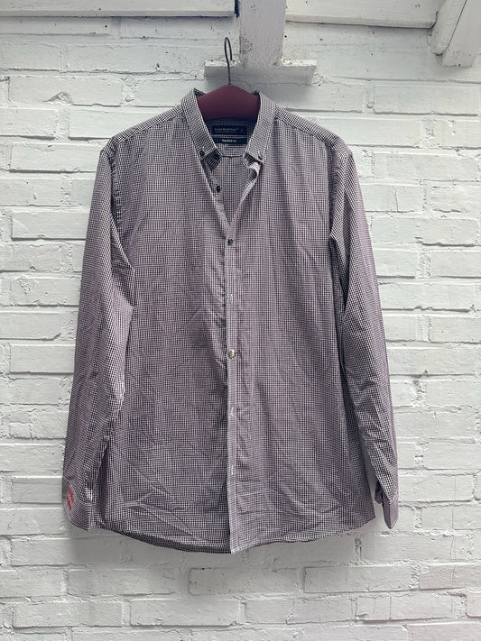 SHIRT - BLACK BUTTON CHECK