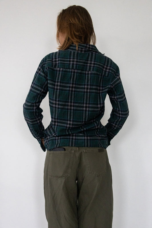 FLANNEL - dark green blue