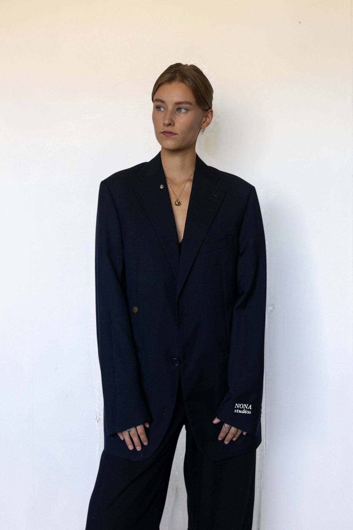 BLAZER - blue brown neck