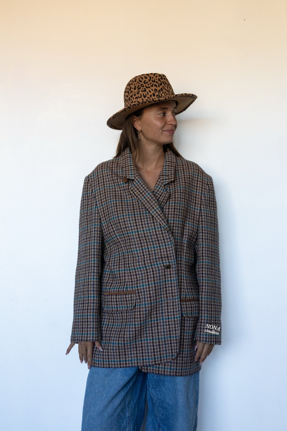 BLAZER - blue beige brown