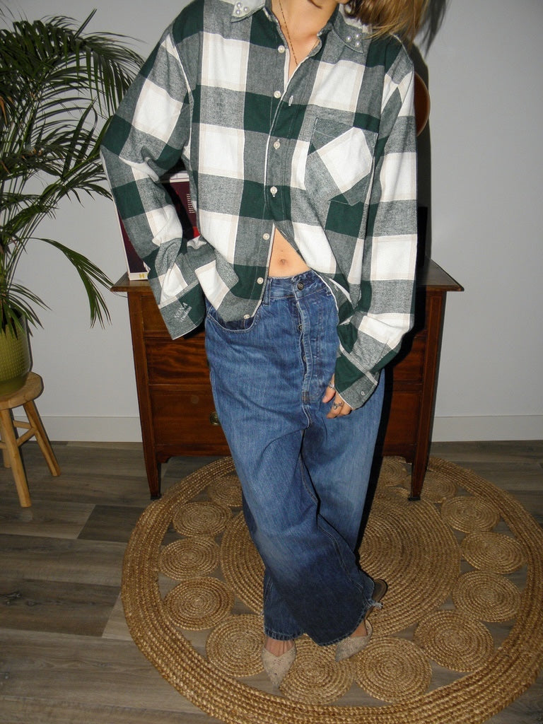 FLANNEL - green block