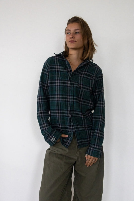 FLANNEL - dark green blue