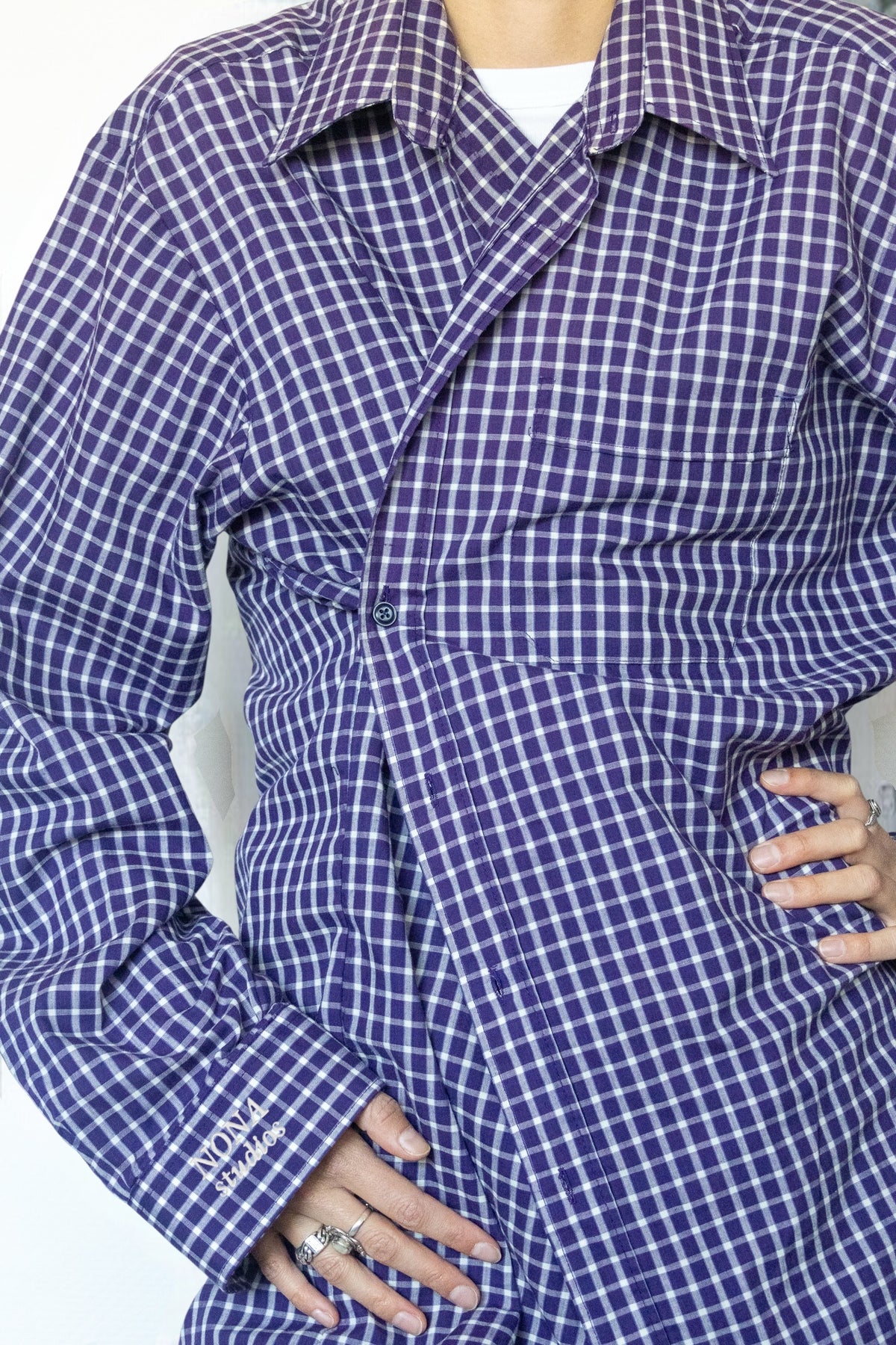 SHIRT - purple check