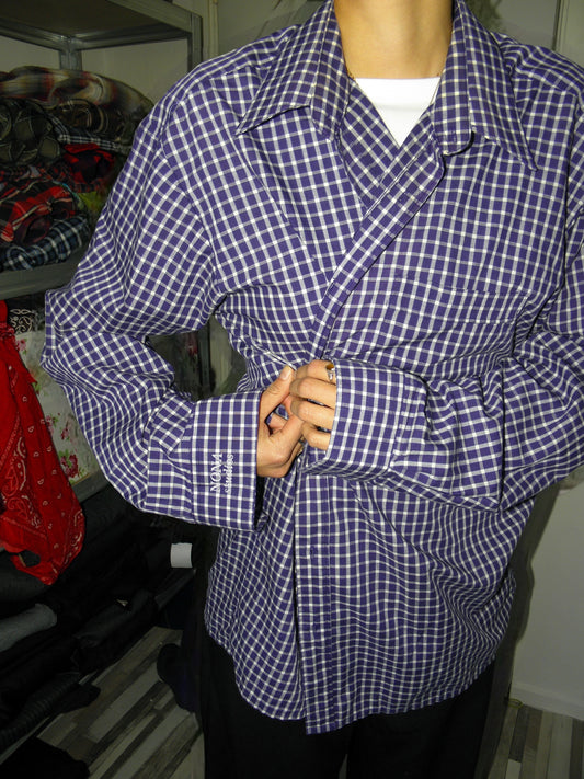 SHIRT - purple check