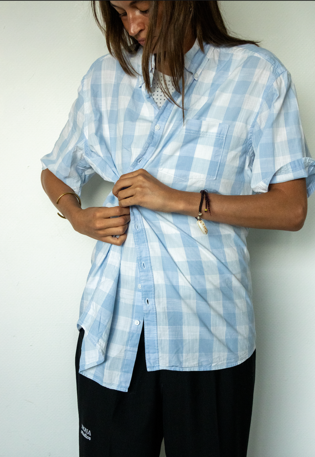 SHORT BLOUSE - baby blue