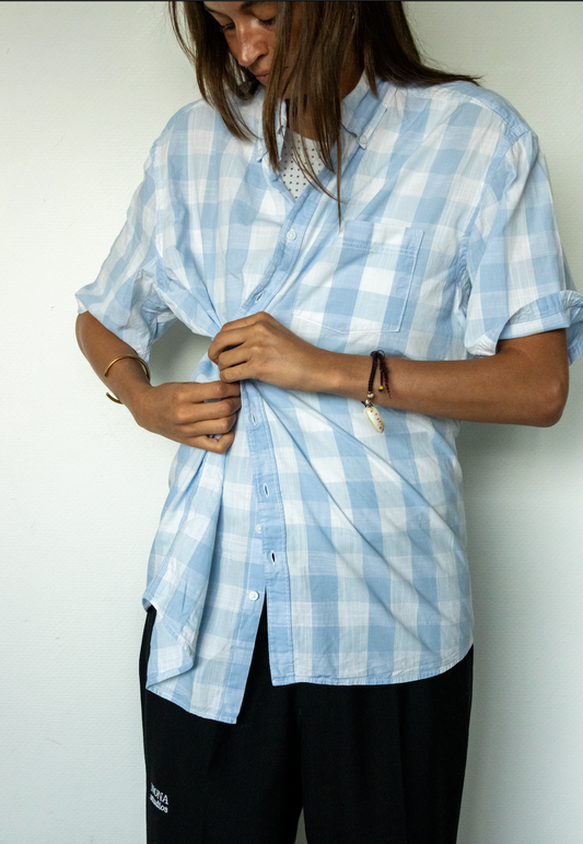 SHORT BLOUSE - baby blue