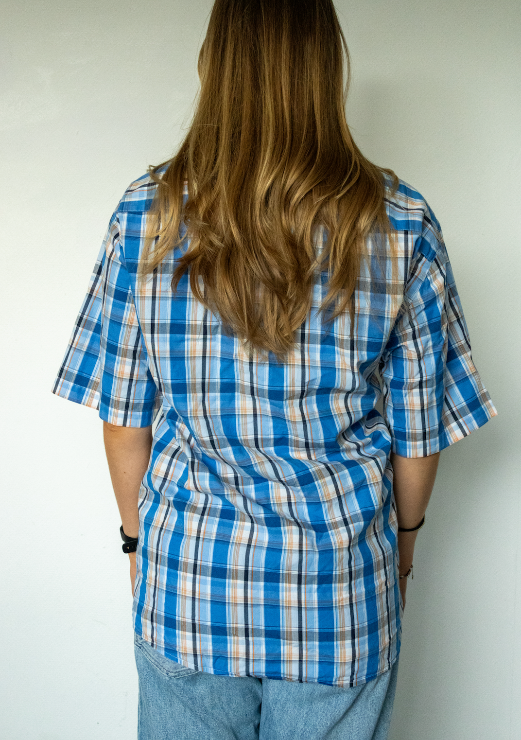 SHORT BLOUSE - orange check